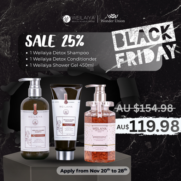 BLACK FRIDAY 💥 Weilaiya Detox Shampoo & Conditioner & Weilaiya Shower Gel 450ml