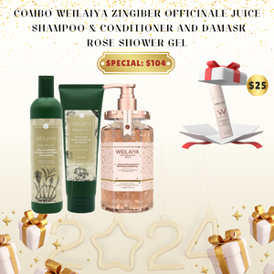 Combo Weilaiya Zingiber Officinale Juice shampoo & conditioner and Damask rose shower gel AND SPECIAL GIFT $25