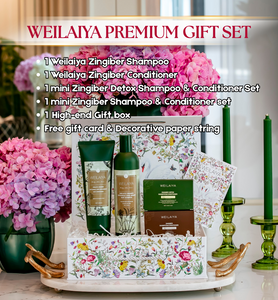 GIFT SET - Weilaiya Zingiber Shampoo & Conditioner Set & 2 Mini Ginger Sets & Gift Box