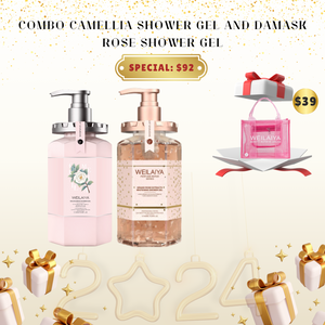 Combo Weilaiya Camellia Shower Gel and Damask Rose Shower Gel AND SPECIAL GIFT $39