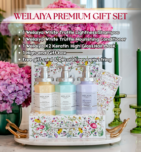GIFT SET - Weilaiya White Truffle Shampoo & Conditioner & X2 Gloss Hair Mask & Gift Box