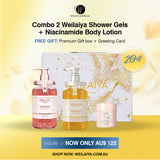 SALE 20% - 𝐀𝐔$ 𝟏𝟐𝟐🩵COMBO 2 Weilaiya Shower Gels & 1 Body Cream