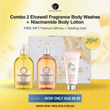 SALE 35% - 𝐀𝐔$ 𝟏𝟎𝟗 🩵COMBO 2 Elvawell Body Washes 500ml & 1 Body Lotion