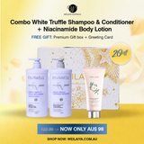SALE 20% - 𝐀𝐔$ 𝟏𝟏𝟒 🩵 COMBO Elvawell White Truffle Haircare 500ml & 1 Body Lotion