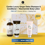 SALE 30% - 𝐀𝐔$ 𝟏𝟐𝟗 🩵 COMBO Weilaiya Ginger  Detox Haircare & 1 Body Cream