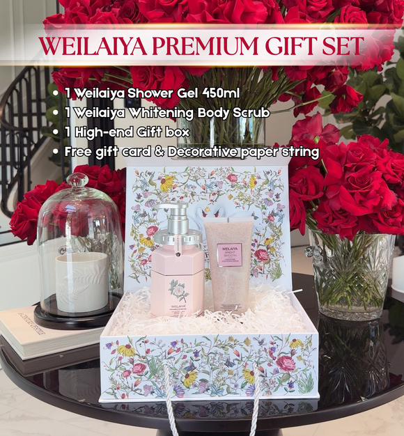 GIFT SET - Weilaiya Shower Gel & Weilaiya Body Scrub & Gift Box