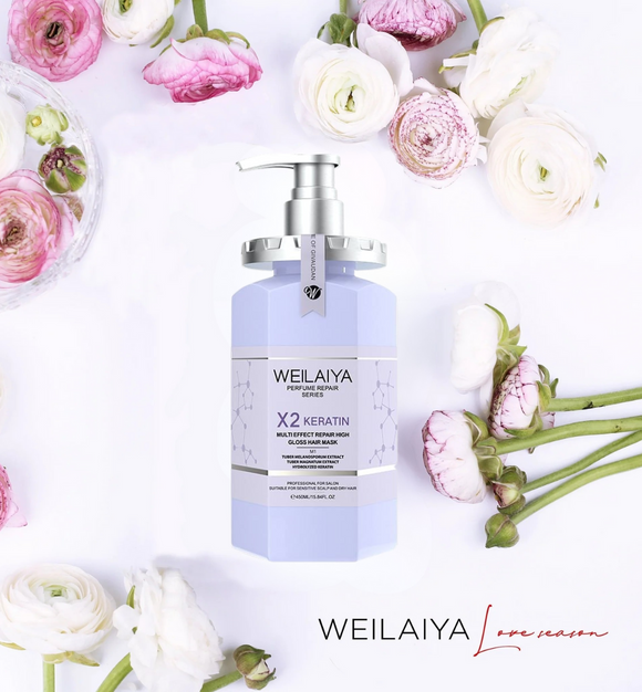 Weilaiya X2 Keratin Multi Effect High Gloss Hair Mask & FREE Hair Steamer