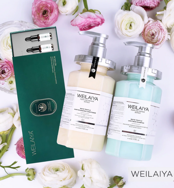 Weilaiya White Truffle Hair Repair Shampoo & Conditioner Set & Weilaiya Ginger Hair Root Nourishing Essence with Ginger Polygonum