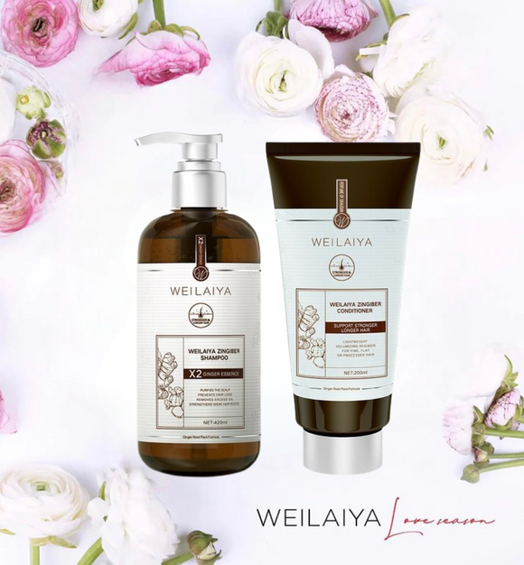 Weilaiya Ginger Shampoo & Conditioner for hair growth and anti-aging scalp