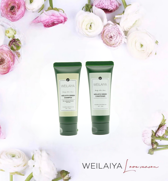 [For oily hair] Mini set Weilaiya Ginger Shampoo & Conditioner Set for Hair Loss & Hair Growth