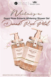 Combo 2 bottles of Damask Weilaiya Grand Rose Extracts Whitening Shower Gel 450ml with 1 free bath cotton