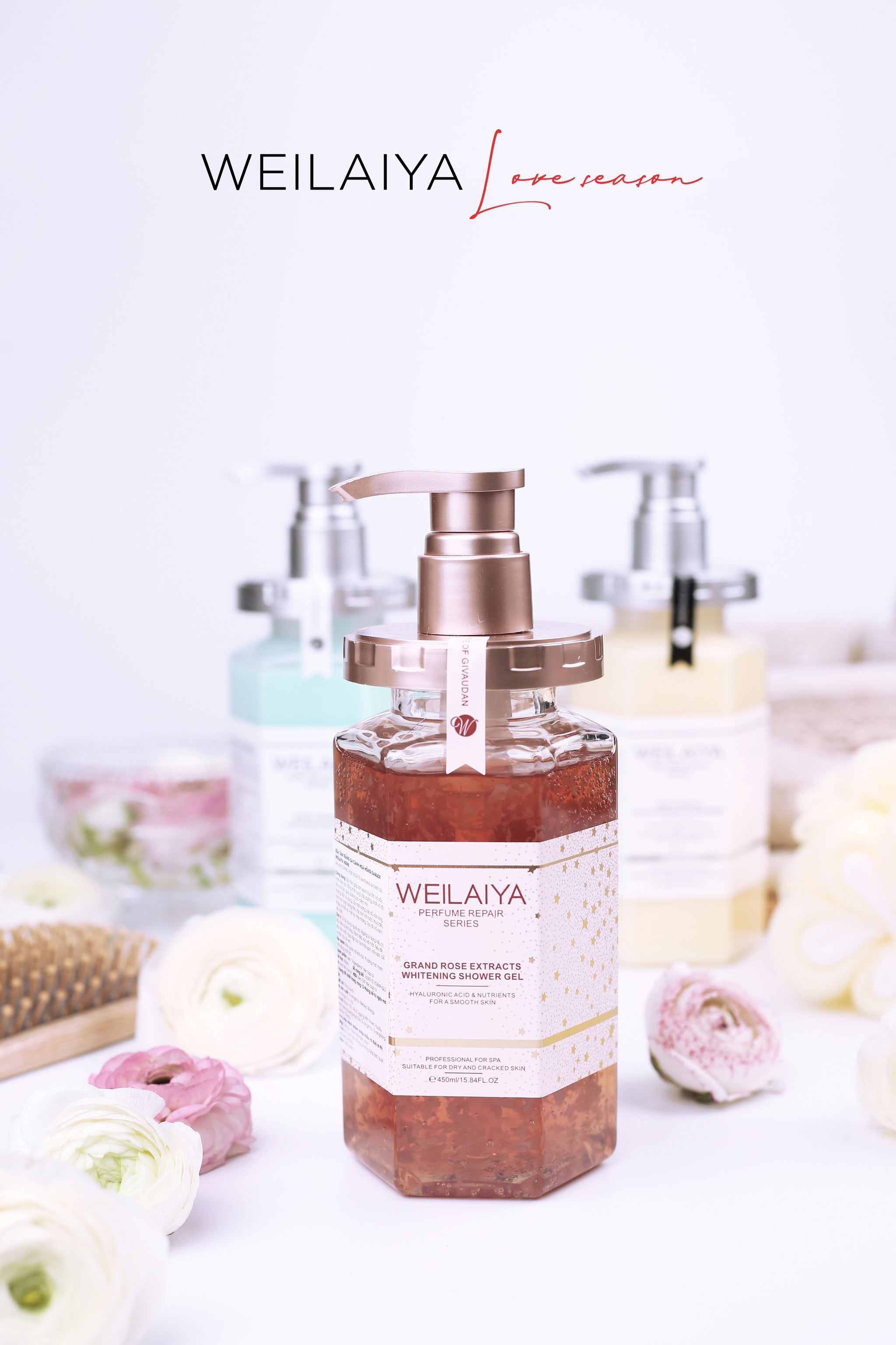 Weilaiya Grand Rose Extracts Shower Gel 450mL+FREE USPS PRIORITY SHIPPING 2024