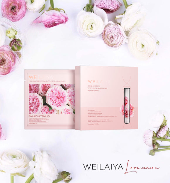 WEILAIYA Rose Essence Whitening And Anti-aging Facial Mask - 28ml*10pcs