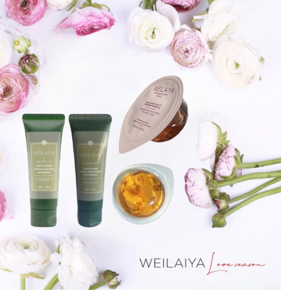 [Mini combo] Weilaiya Zingiber Officinale Shampoo & Damask Rose Whitening Shower Gel